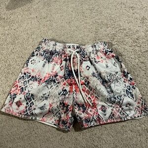 YoungLA Reversible Mesh Gym Shorts Athleisure Streetwear White Print Drawstring